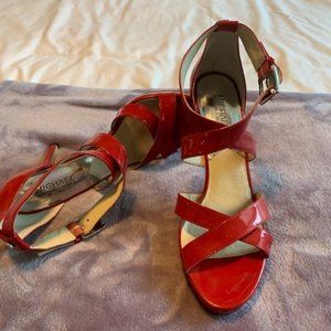 Michael Kors Red Patent Leather Sandles/ Heels